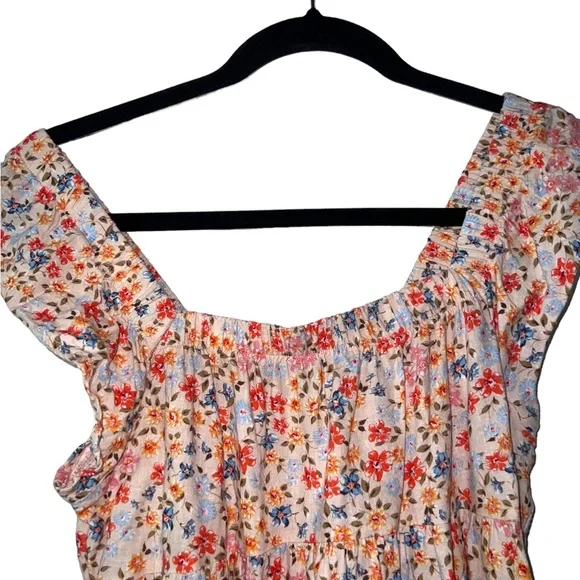 Wild Fable Floral Yellow Short Sleeve Off the Shoulder Dress Womens XS - Picture 3 of 6